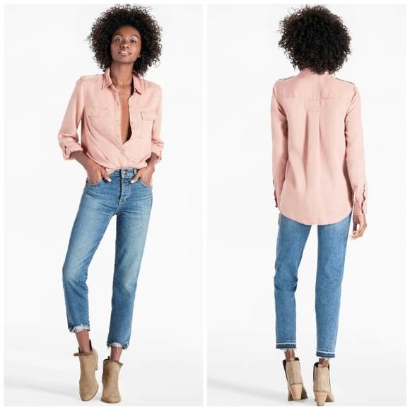 LUCKY BRAND Washed Shirt In Old Rose Pink Sz Small STYLE 7W44283 100% Lyocell - Picture 2 of 13